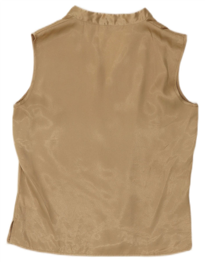 Marks & Spencer Chemisier sans manches pour femme UK 10 Petit Doré Polyester