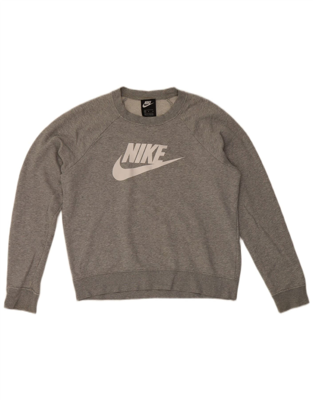 Nike Sweat-shirt graphique pour femme UK 14 Gris moyen Coton