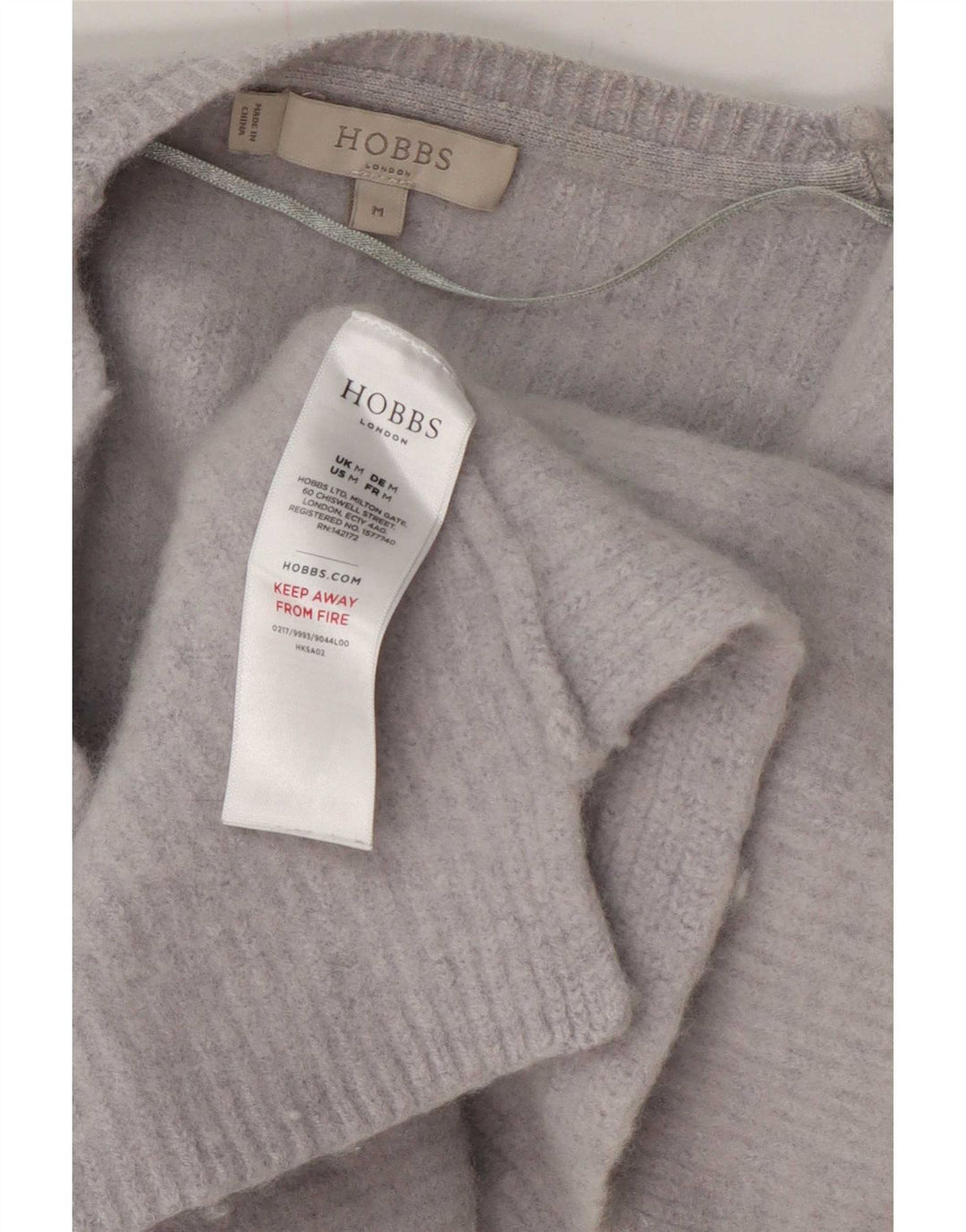 Hobbs Womens Crop Open Cardigan Sweater UK 12 Laine Bleu Moyen
