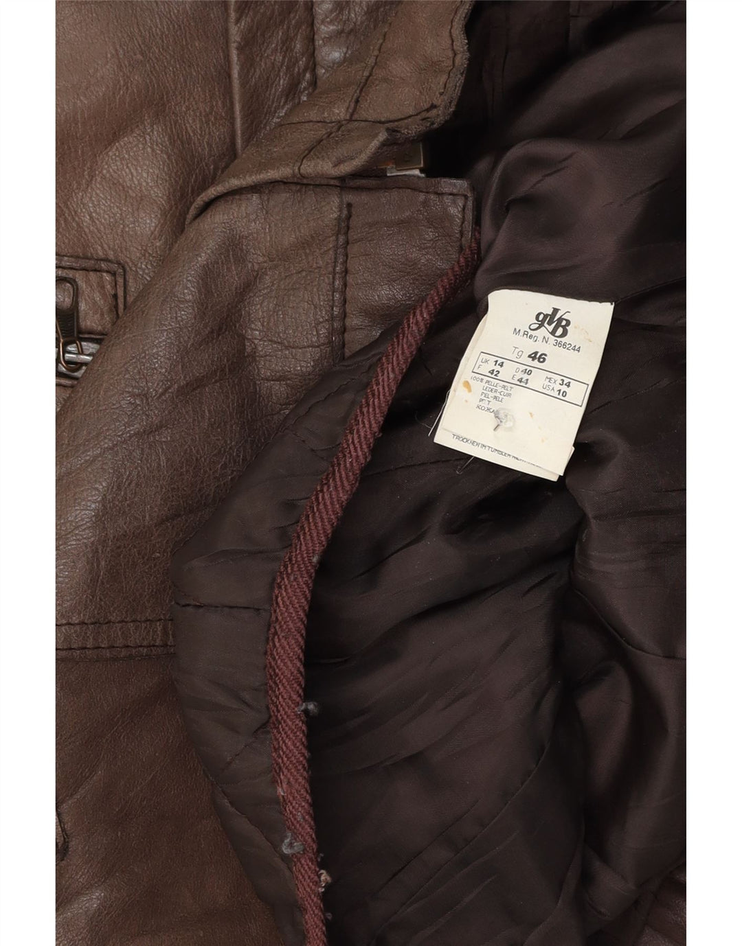 GVB Veste en cuir pour femme UK 14 Cuir marron moyen