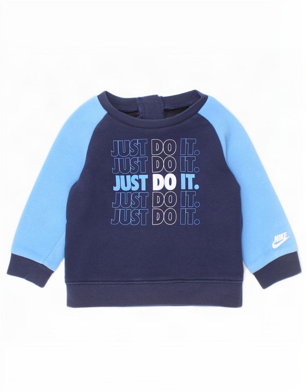 Nike Sweat-shirt graphique pour bébé garçon 9-12 mois Bleu marine Colourblock