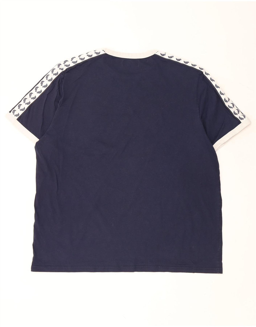 FRED PERRY T-Shirt Graphique Homme Top 3XL Bleu Marine Colorblock Coton