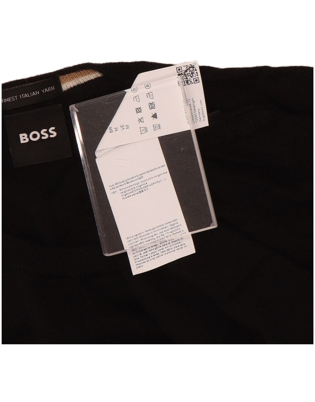 Hugo Boss Pull ras du cou en laine noir moyen homme