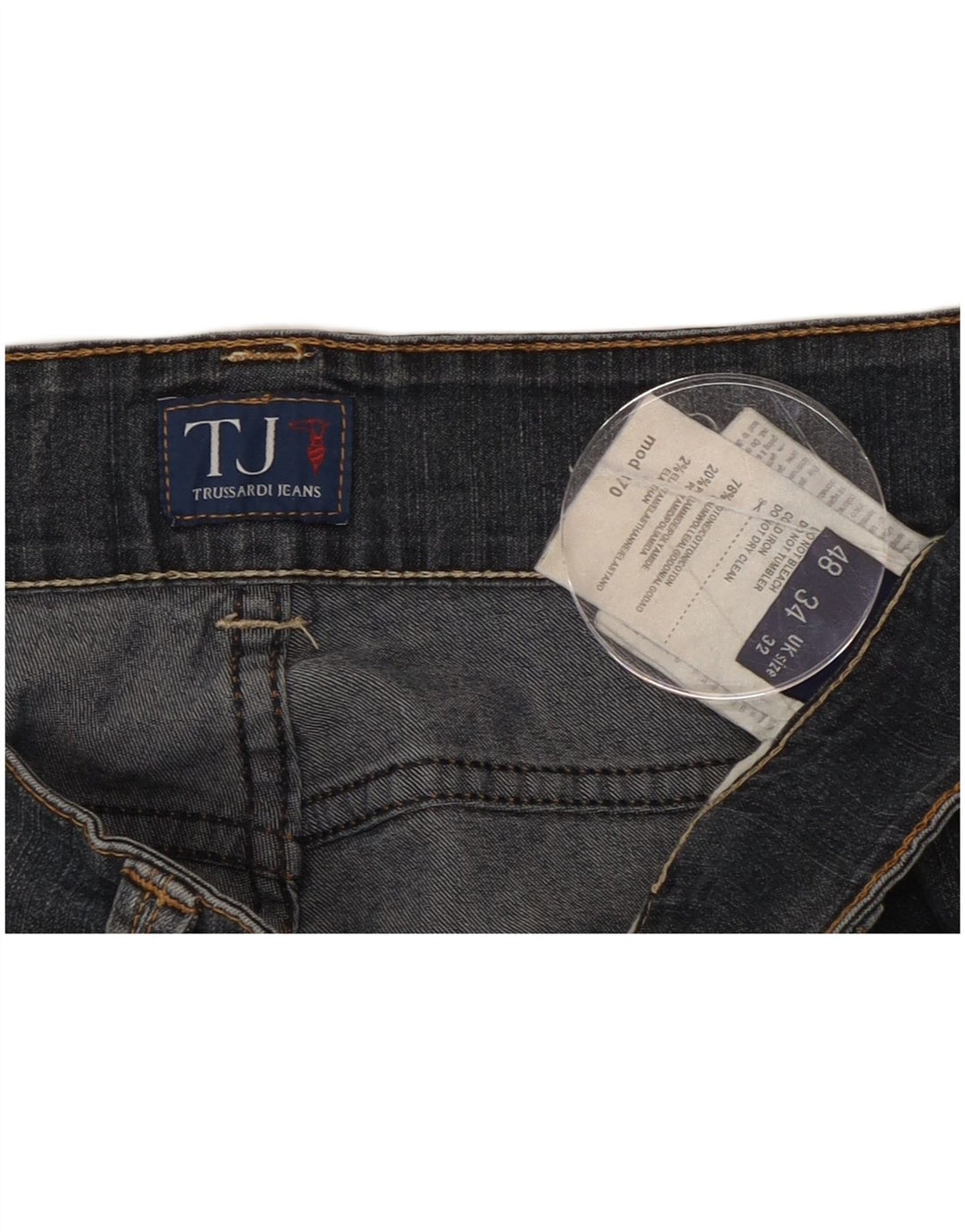 Trussardi Jean Slim W32 L32 Bleu Coton Homme