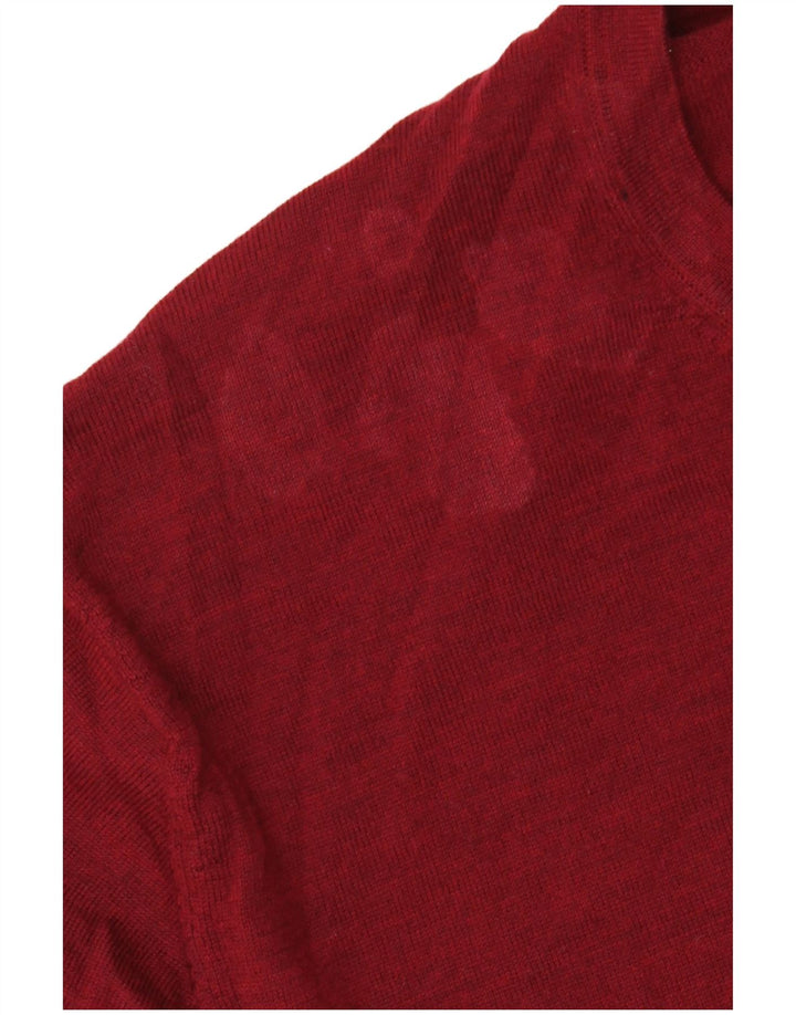 Marks & Spencer Pull col rond pour homme XL en laine mérinos rouge