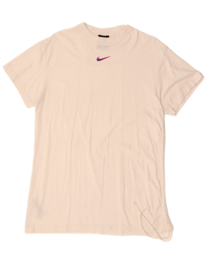 NIKE T-shirt coupe ample pour femme UK 14, coton blanc moyen