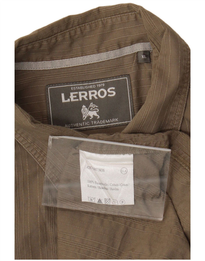 Lerros Chemise Homme XL Kaki Rayé Coton