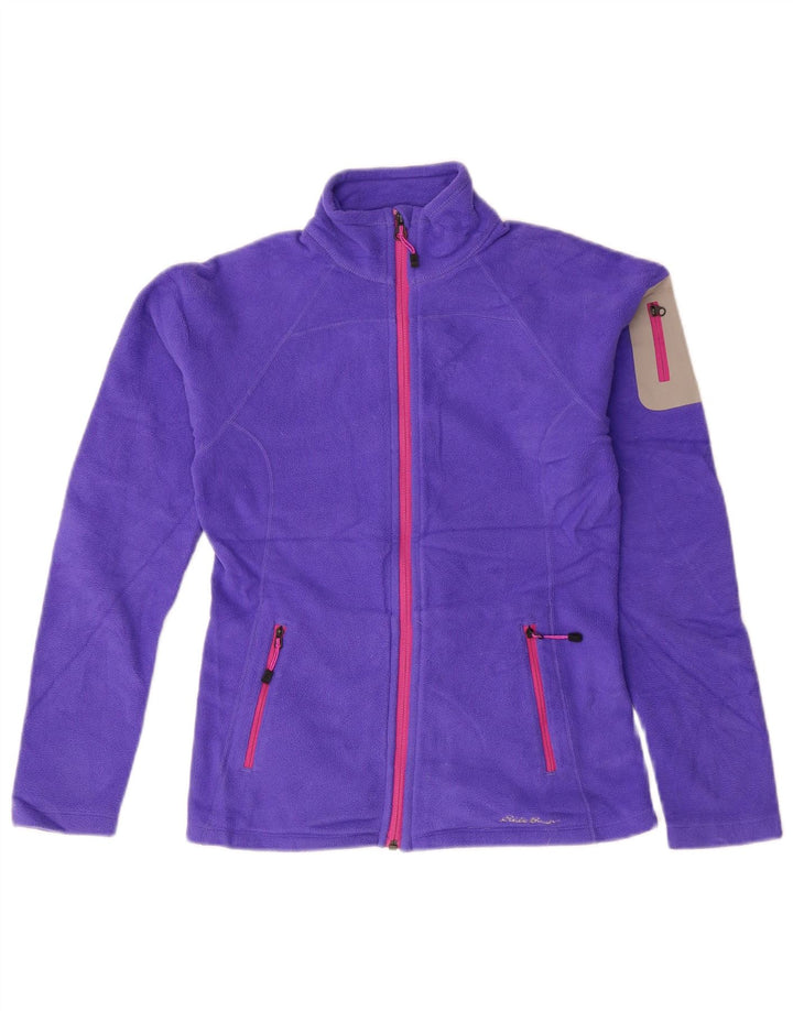 EDDIE BAUER Veste polaire pour femme UK 6 XS Violet Colourblock Polyester