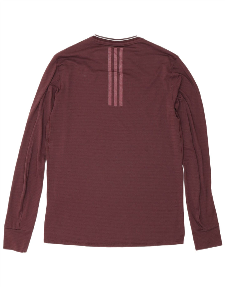 Adidas Hommes Climacool Haut À Manches Longues Petit Bordeaux Polyester