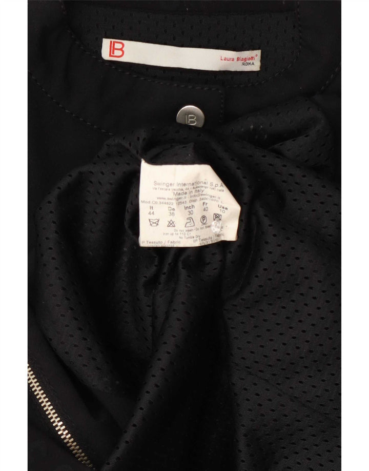 Laura Biagiotti Veste de pluie graphique pour femme IT 44 Medium Noir Polyamide