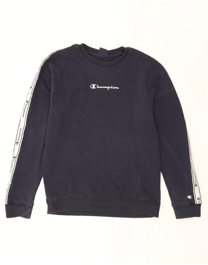 Champion Sweat-shirt graphique pour homme en coton color block bleu marine moyen