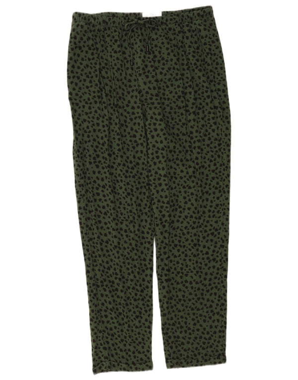 Marks & Spencer Pantalon femme UK 12 Medium W32 L26 Vert Animal Print