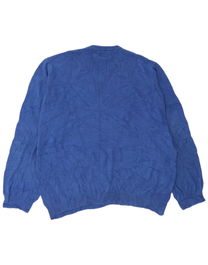 Marks & Spencer Pull col V pour homme en coton bleu 2XL