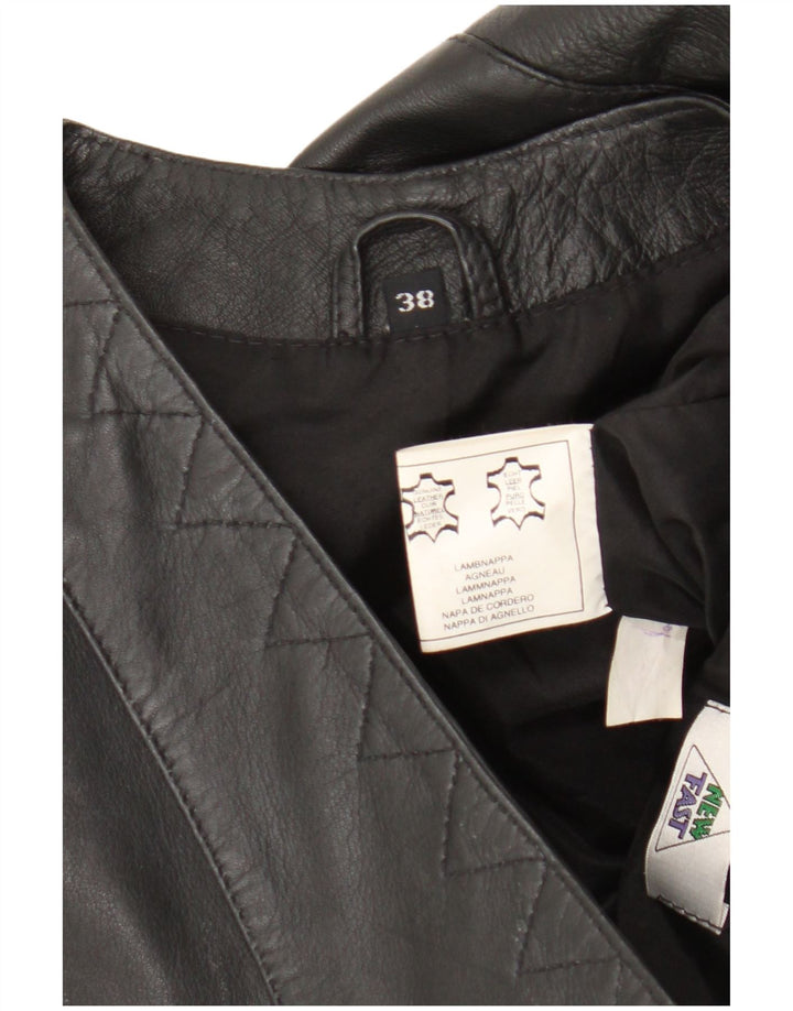 New Fast Gilet Cuir Femme EU 38 Moyen Noir Cuir