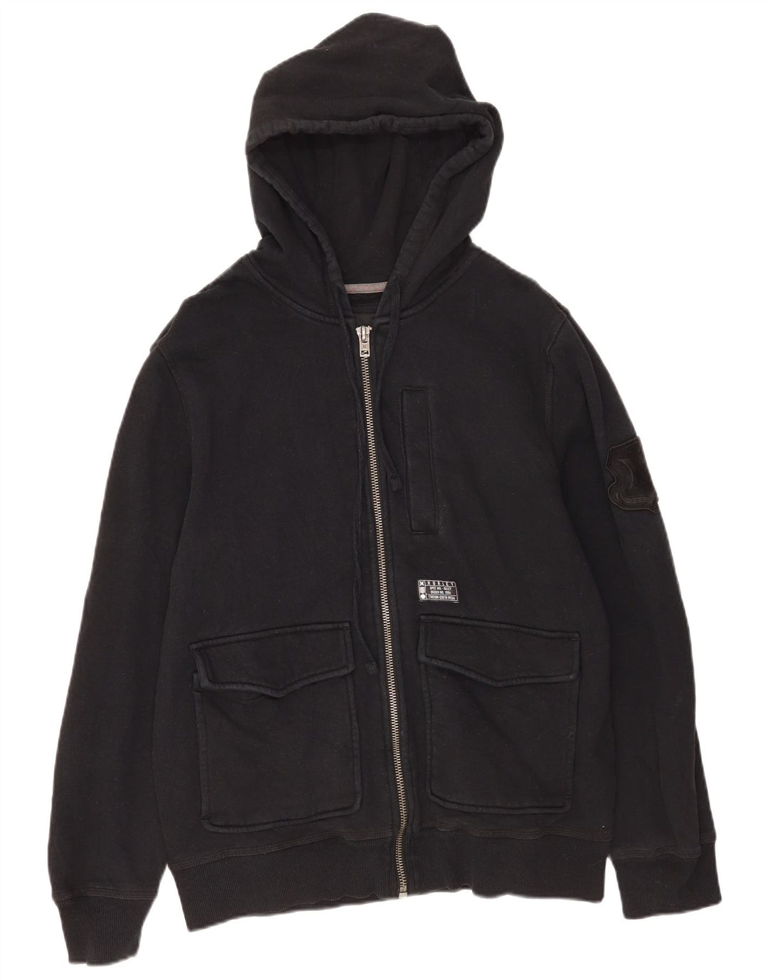 Hurley Pull à Capuche Graphique Zippé Homme Noir Moyen Coton