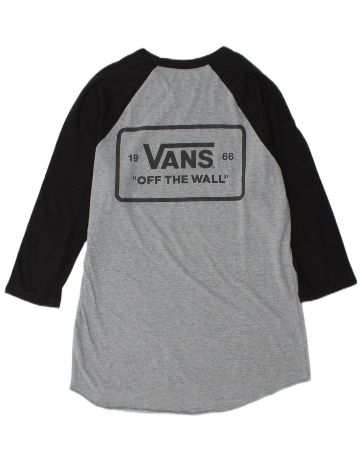 Vans Haut graphique à manches 3/4 pour hommes, petit coton gris