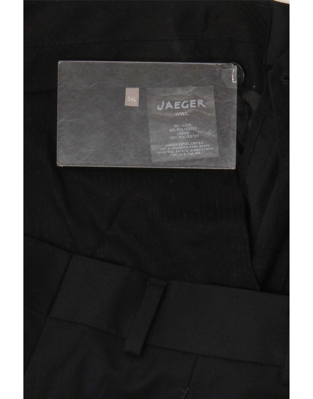 Jaeger Pantalon décontracté droit pour homme W36 L33 Bleu marine Laine