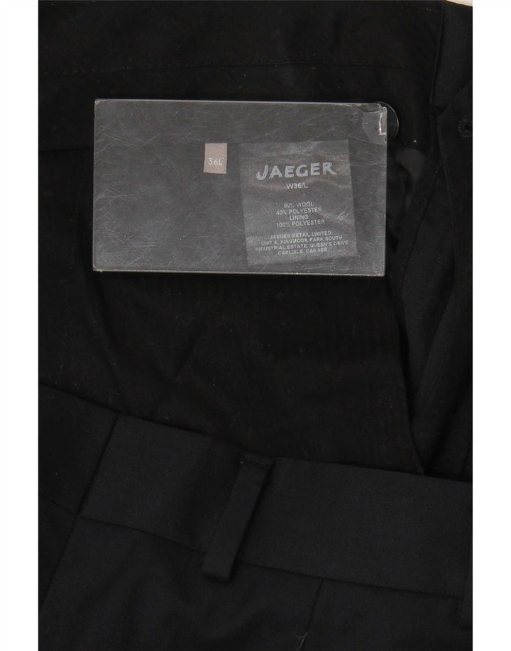 Jaeger Pantalon décontracté droit pour homme W36 L33 Bleu marine Laine