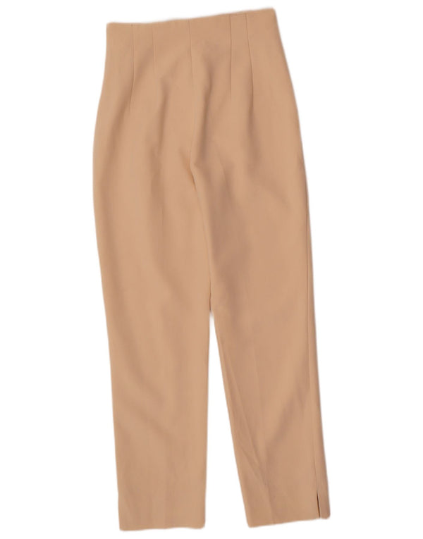 Zara Pantalon décontracté taille haute fuselé pour femme EU 34 2XS W24 L26 Beige