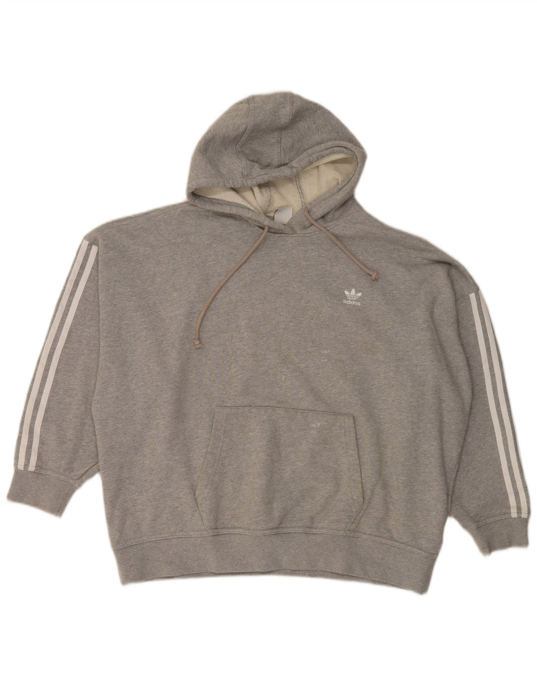 Adidas Pull à capuche surdimensionné pour femme UK 14 Gris moyen Coton