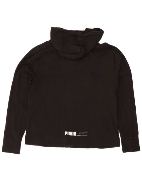 Puma Pull à capuche zippé pour femme UK 14 Gris moyen Coton