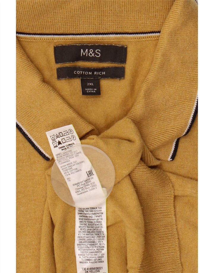 Marks & Spencer Polo Homme 2XL Jaune Coton