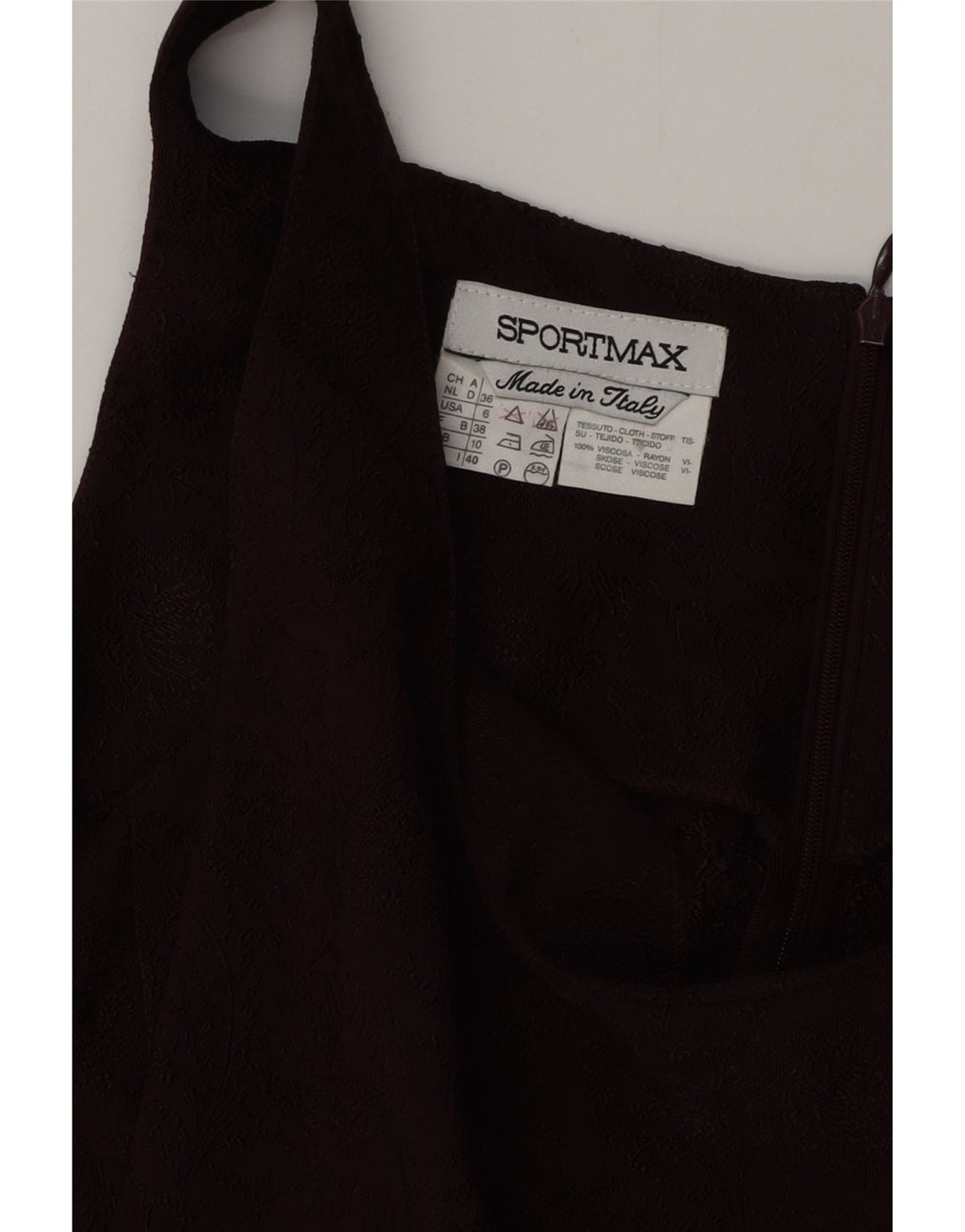 SPORTMAX Robe moulante sans manches pour femme UK 10 Petit Bordeaux Floral