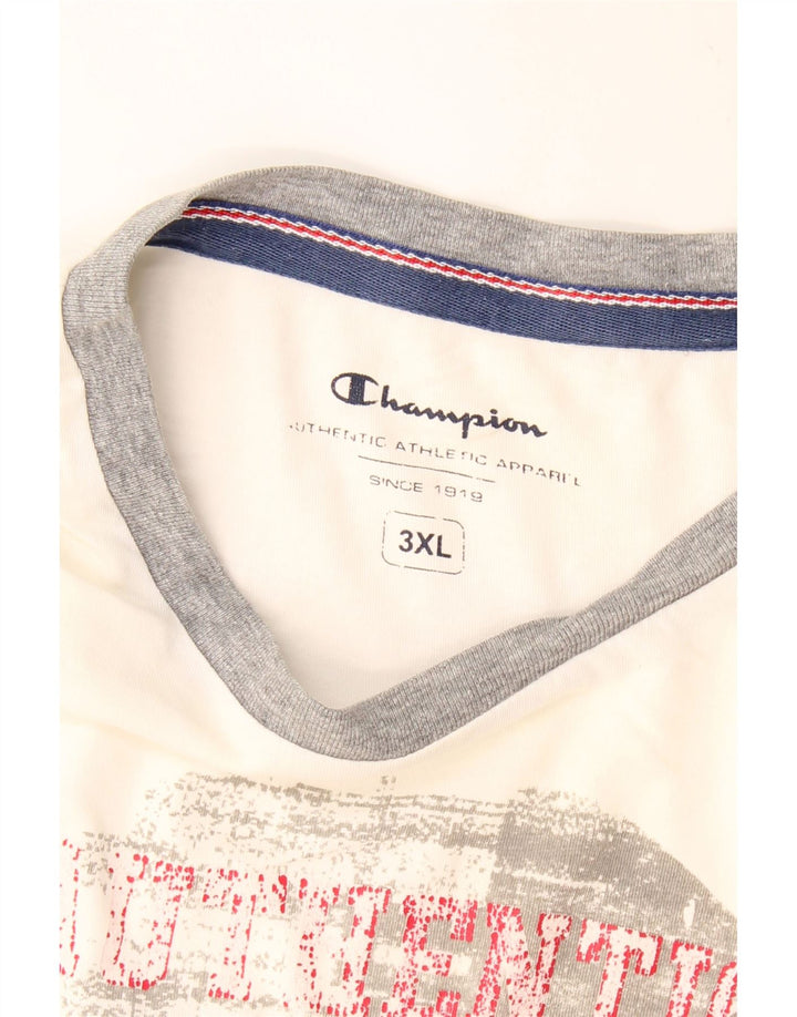 CHAMPION Mens Graphic T-Shirt Top 3XL White