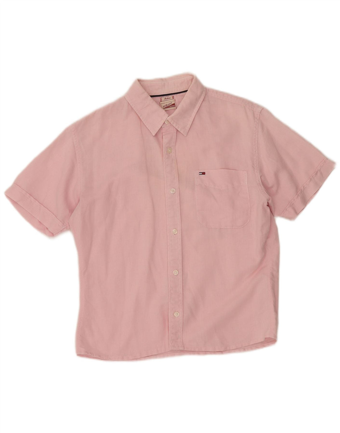 Tommy Hilfiger Chemise à Manches Courtes Homme Rose Moyen