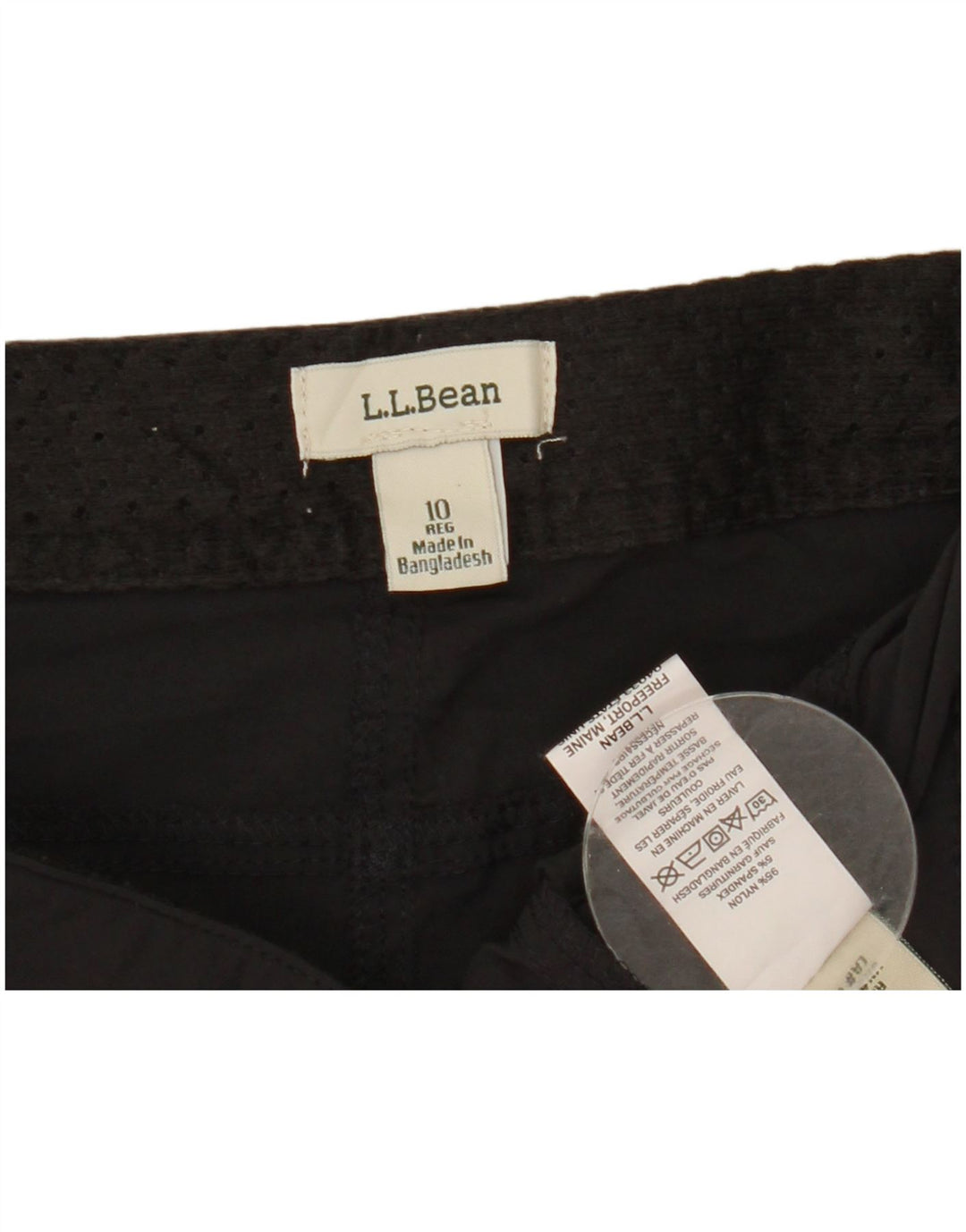 L.L.Bean Short cargo pour femme US 10 Large W32 Nylon noir