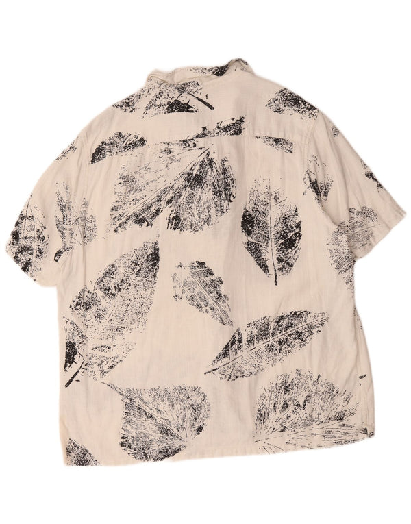 Ted Baker Chemise à manches courtes pour homme Coupe décontractée Taille 5 XL Blanc Floral