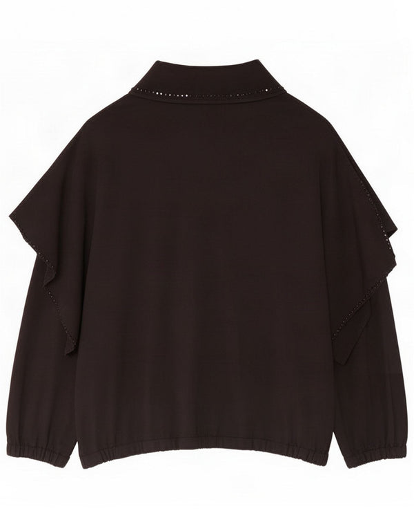 Emporio Armani Chemisier surdimensionné à manches 3/4 pour femme UK 18 XL Noir
