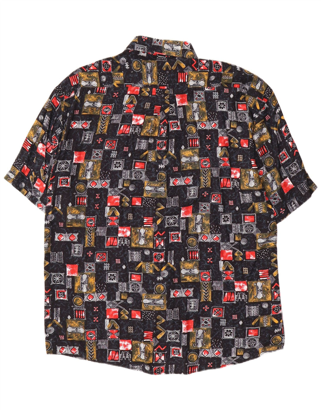 Tipo' S Chemise Manches Courtes Homme XL Noir Patchwork Viscose