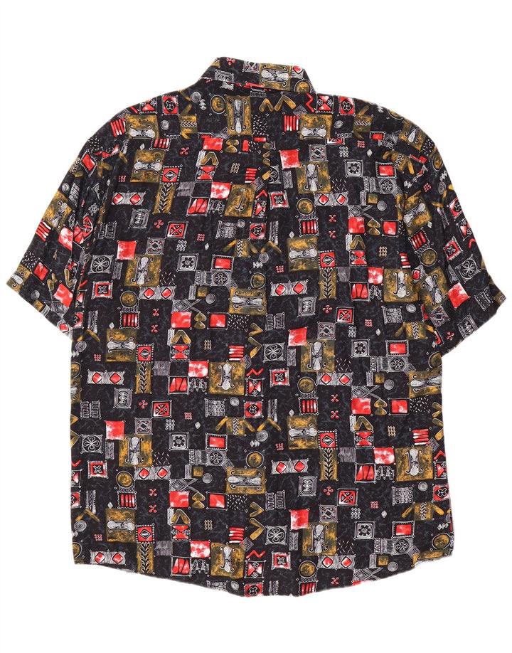 Tipo' S Chemise Manches Courtes Homme XL Noir Patchwork Viscose