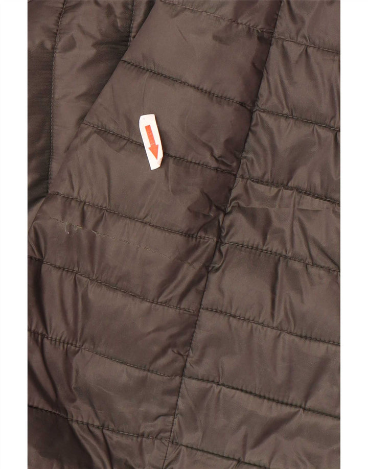 Massimo Dutti Manteau rembourré à capuche pour femme UK 10 Petit Kaki Polyester