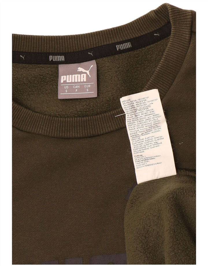 Puma Sweat-shirt graphique pour homme en coton kaki Taille S