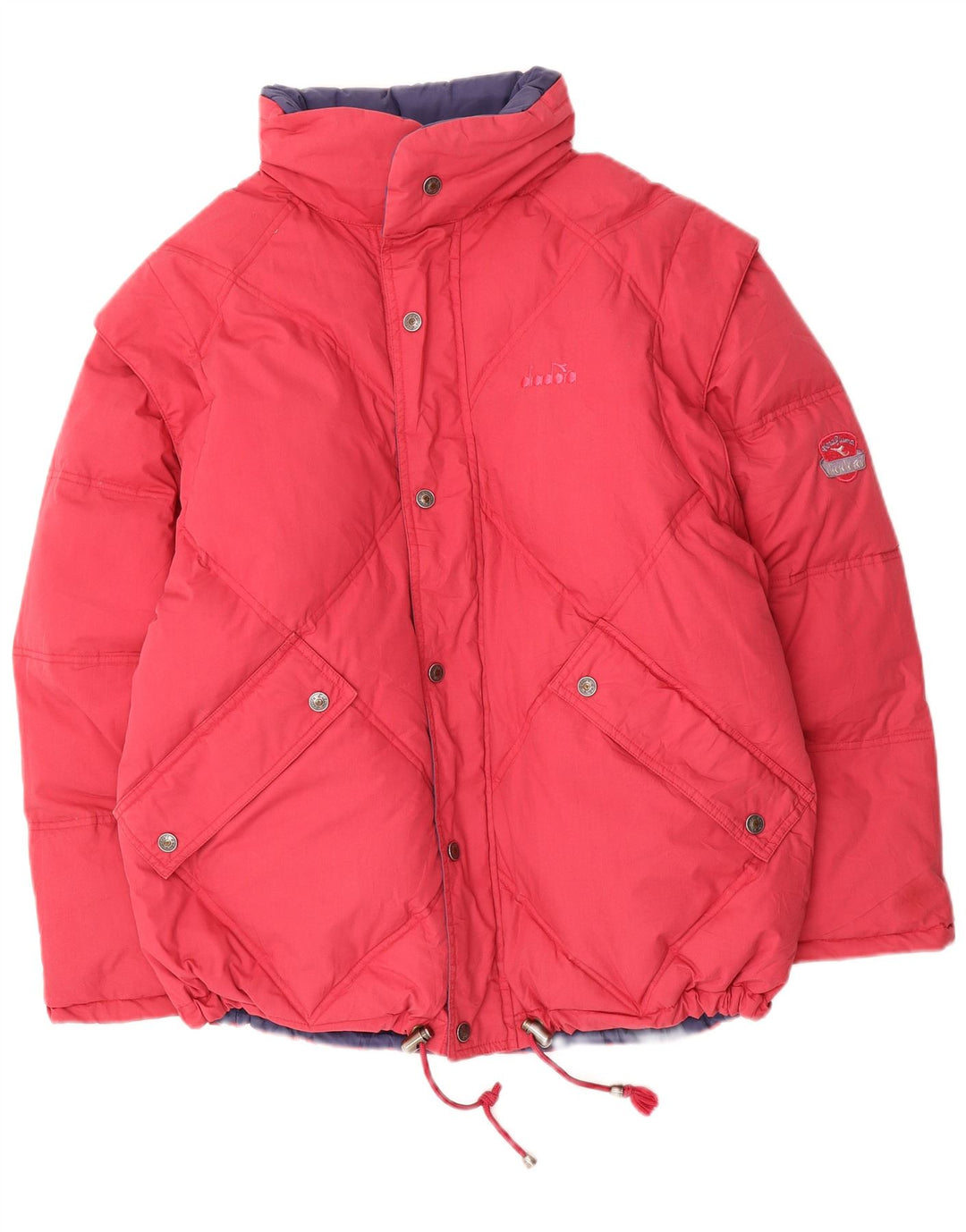Diadora Veste matelassée réversible pour homme UK 36 Small Rouge Polyester