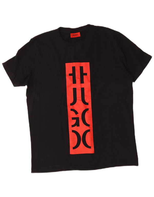 Hugo Boss Homme T-Shirt Graphique Haut Large Noir Colourblock