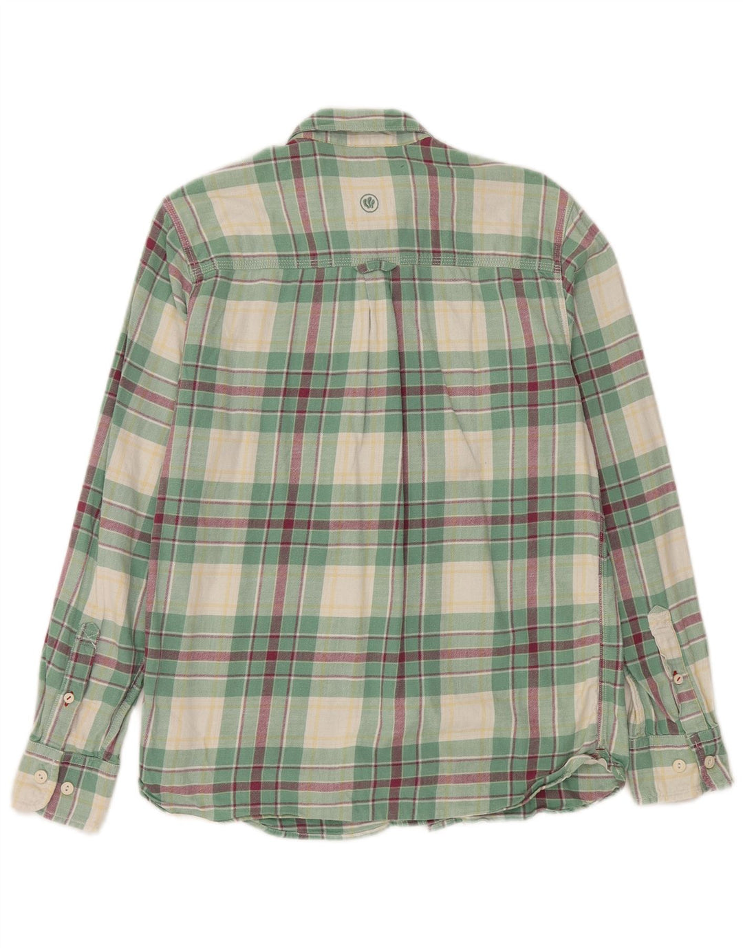 Fat Face Chemise en flanelle pour homme Petit coton à carreaux vert