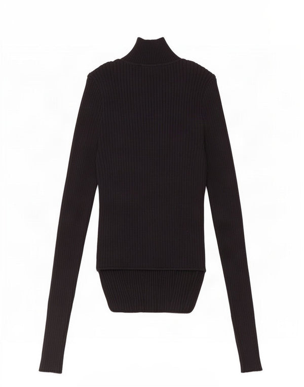 Zara Womens Crop Top Manches Longues UK 8 Small Noir Viscose