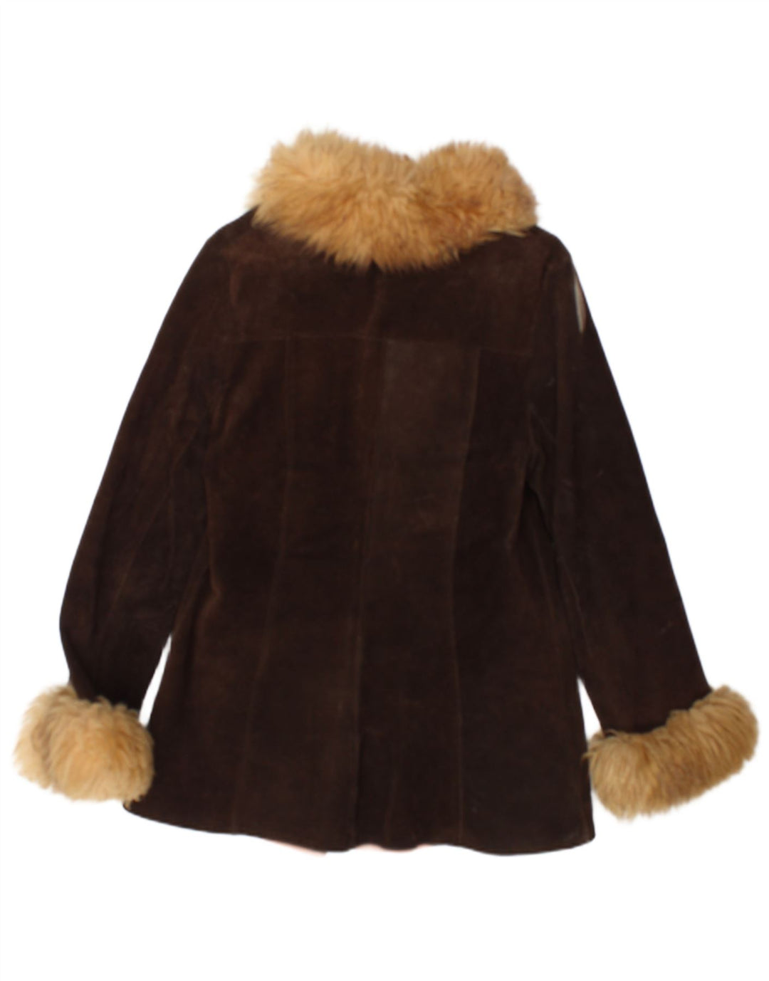 veste en daim femme vintage UK 12 Brun moyen