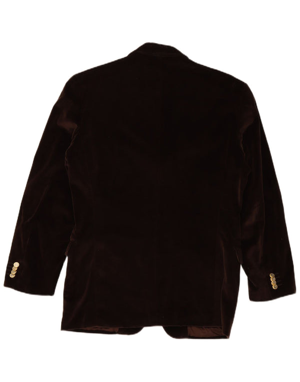 ETHIMO Veste Blazer en Velours à 3 Boutons pour Homme IT 50 Grand Coton Marron