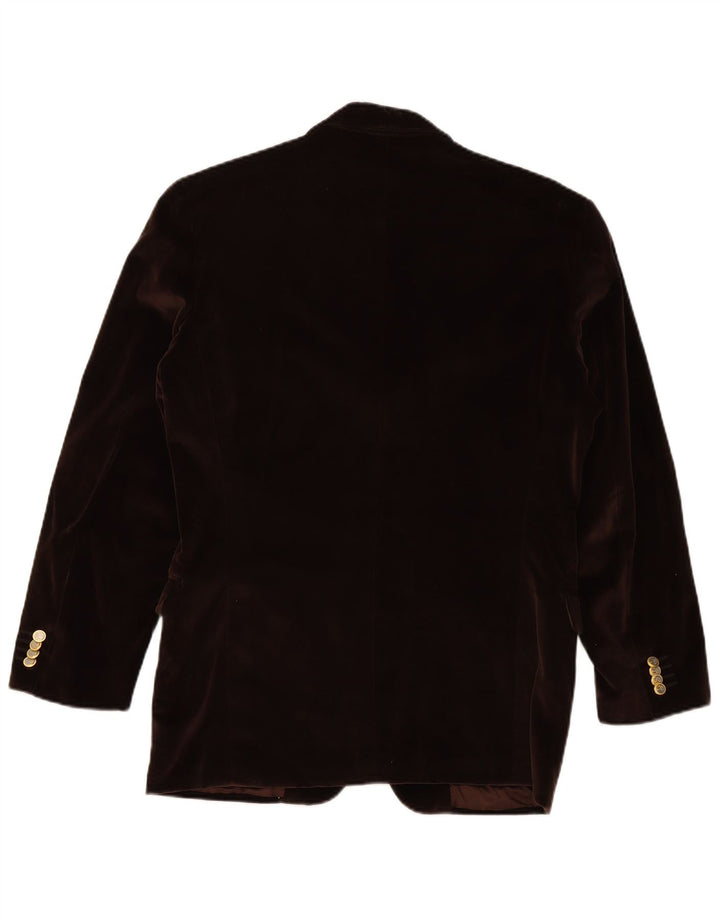 ETHIMO Veste Blazer en Velours à 3 Boutons pour Homme IT 50 Grand Coton Marron