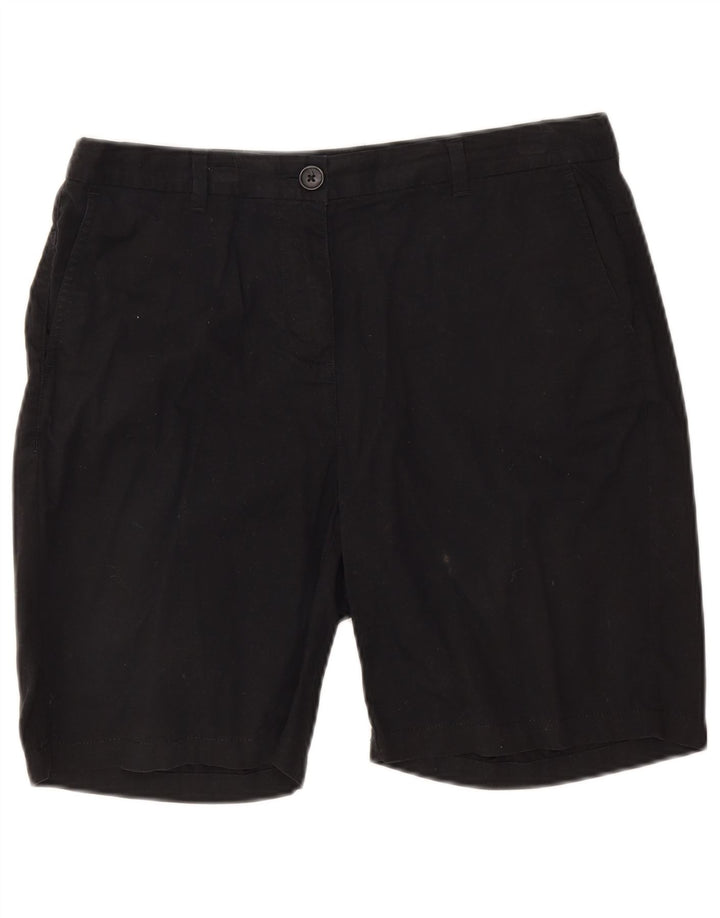 Marks & Spencer Short Chino Femme UK 12 Moyen W30 Coton Noir