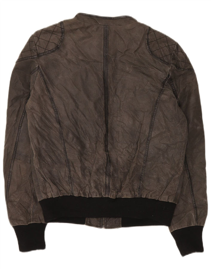 MAZE Veste Bomber en Daim pour Homme UK 38 Cuir Gris Moyen