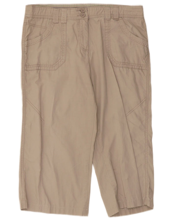 Marks & Spencer Pantalon capri droit pour femme UK 14 Large W34 L19 Beige