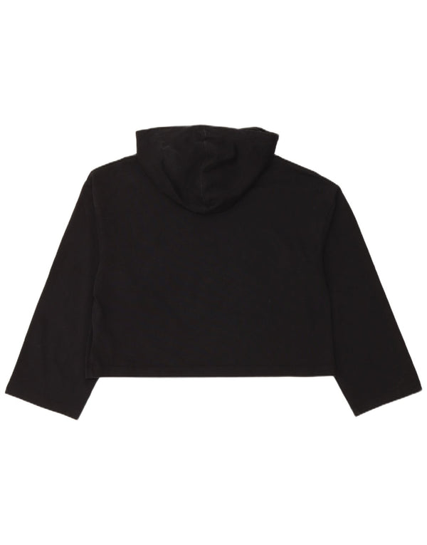 Nike Sweat à capuche court pour femme UK 14 en coton noir moyen