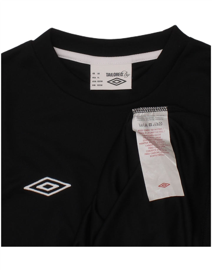 UMBRO Boys T-Shirt Top 11-12 Years Black Colourblock Polyester
