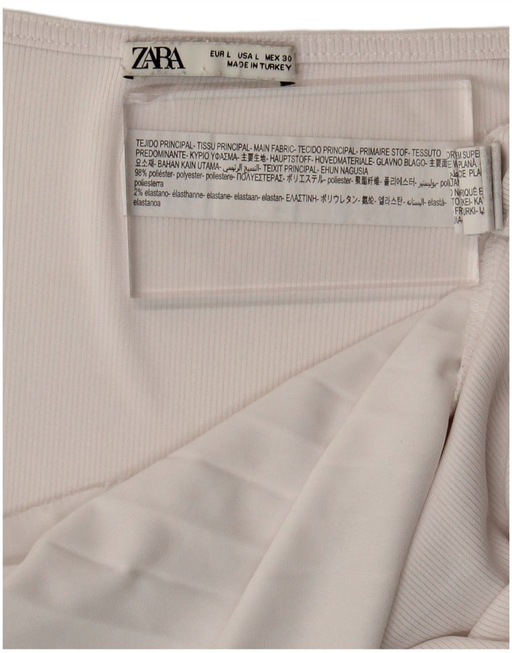 Zara Femme Chemisier Top UK 16 Large Blanc Polyester