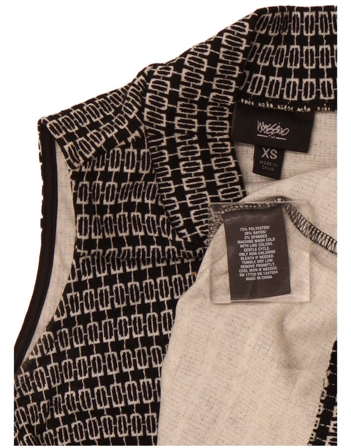 MOSSIMO Robe trapèze sans manches pour femme UK 6 XS Noir Géométrique Polyester